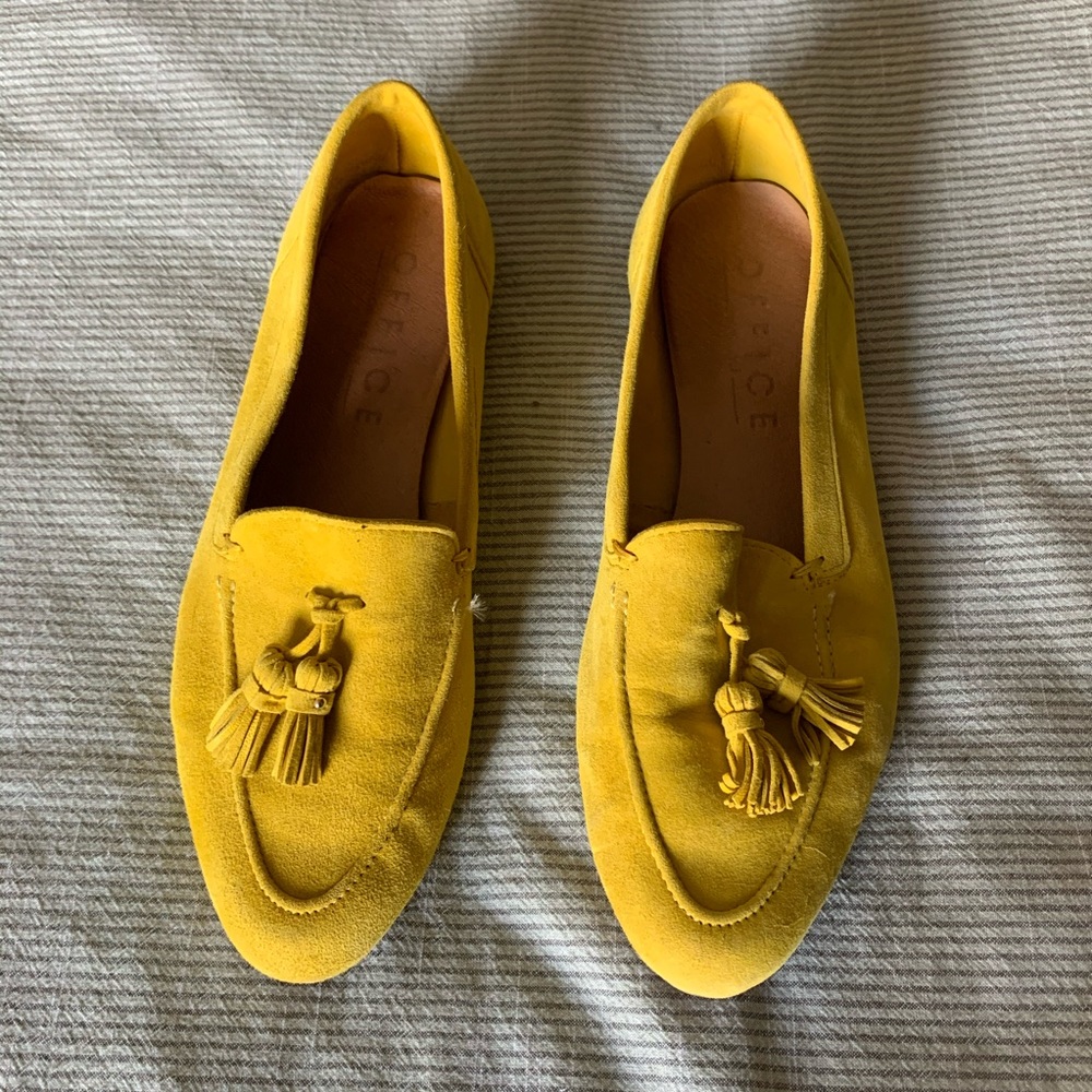 Bright Yellow Office Tassel Flats
